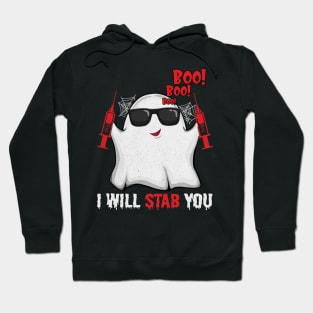 Ghost boo boo boo I will stab you tshirt funny halloween gift shirt Hoodie